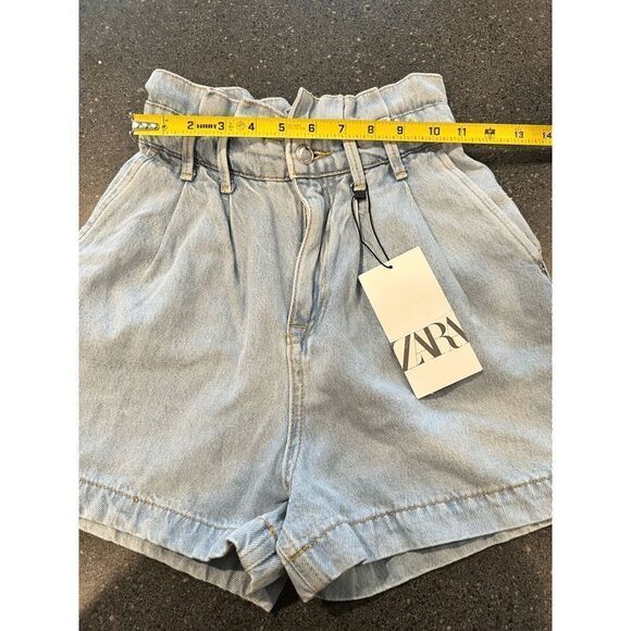 Zara Paperbag High waist Jean Shorts size XS - Picture 9 of 10